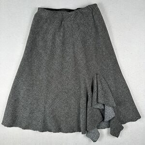 Vivian‎ Shyu Asymmetrical Skirt Women’s Small Black Gray Ruffle Lagenlook Midi